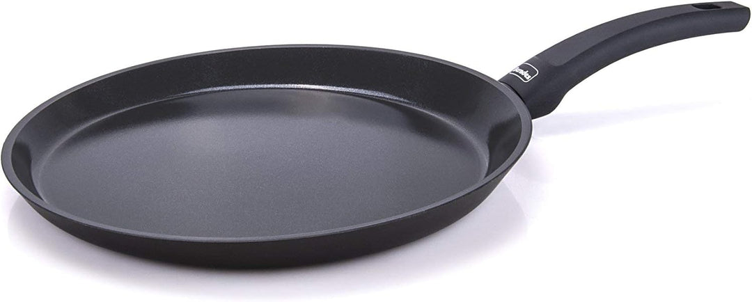 Berndes Pfanne mit flachem Rand für Crêpes und mehr 28 cm, Induktionsgeeignet, Aluminium, schwarz, 0