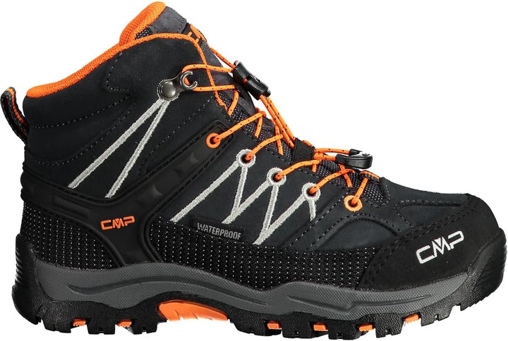 CMP Unisex Kinder Kids Rigel Mid Trekking Shoes Wp Wanderschuhe 37 EU Antracite Flash Orange, 37 EU