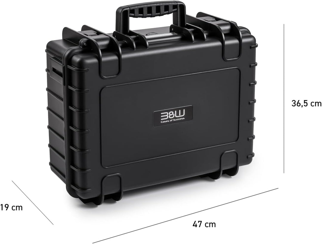 B&W Transportkoffer Outdoor - Typ 5000 - Schwarz - Wasserdicht nach IP67 Zertifizierung, Staubdicht,