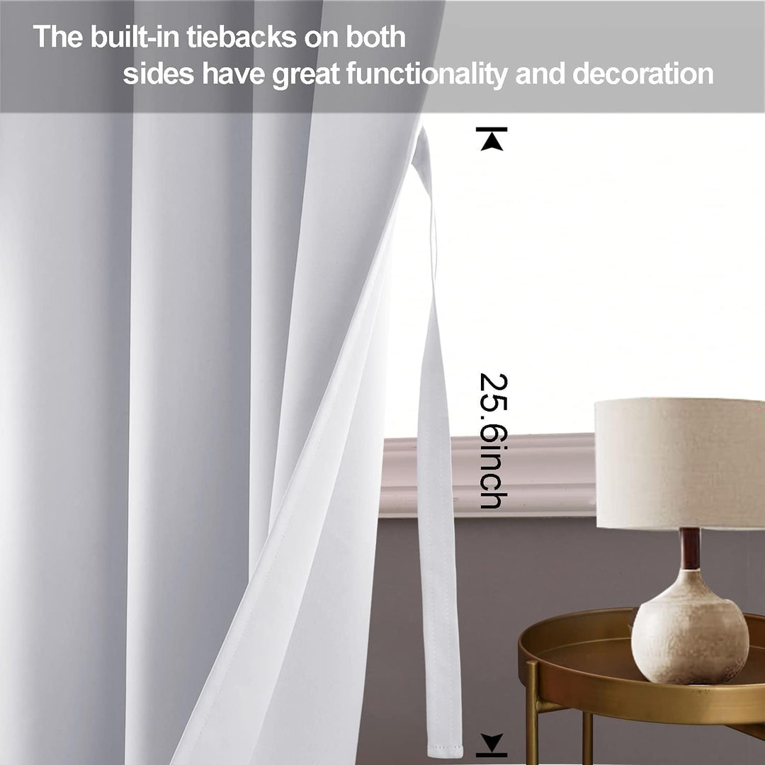 JIUZHEN Blickdicht Vorhänge Gardinen Ösenvorhang für Schlafzimmer Wohnzimmer,Grau Weiss Verdunkelung