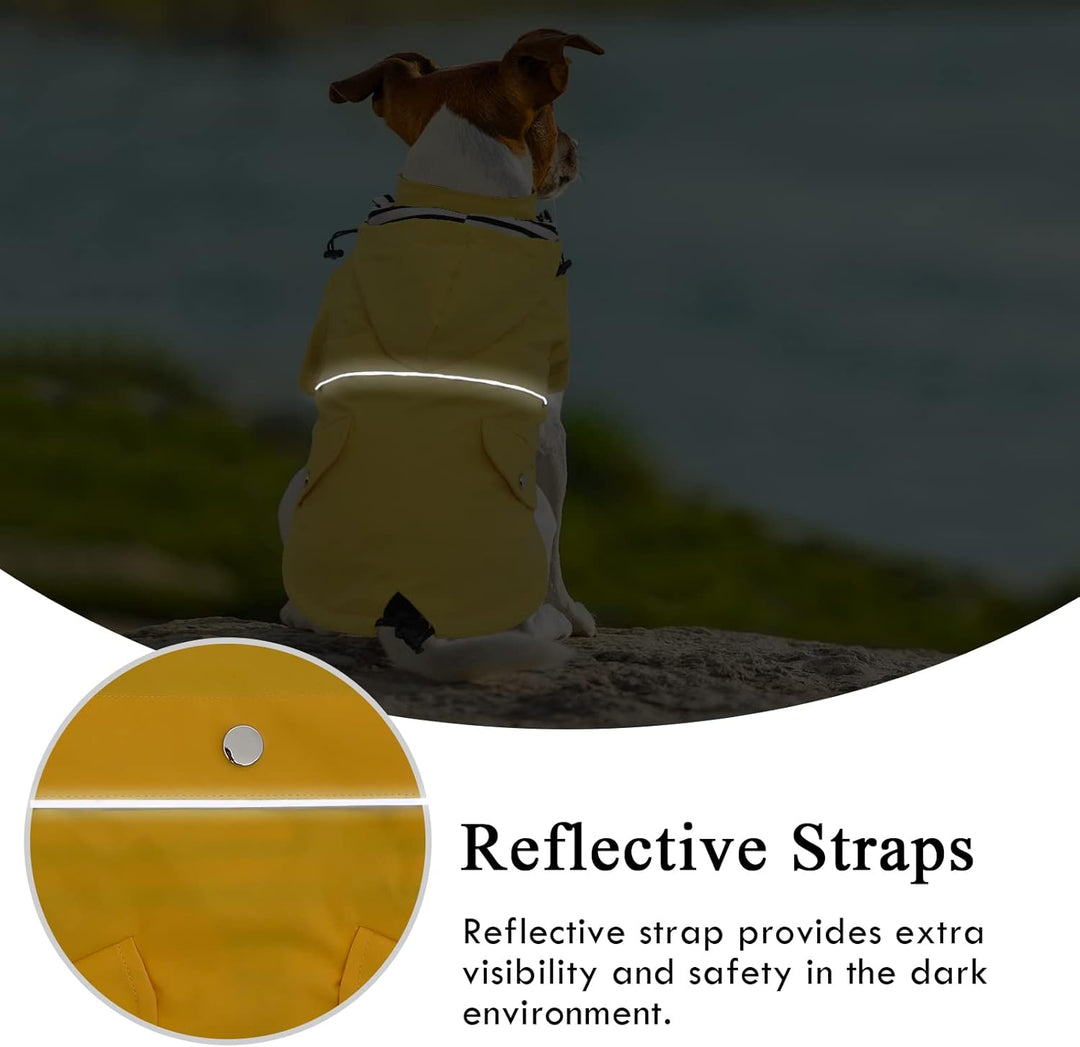 Pethiy Premium Hunde Regenmantel,Regenjacken für Hunde,wasserdicht Hundemantel mit Reissverschluss,H