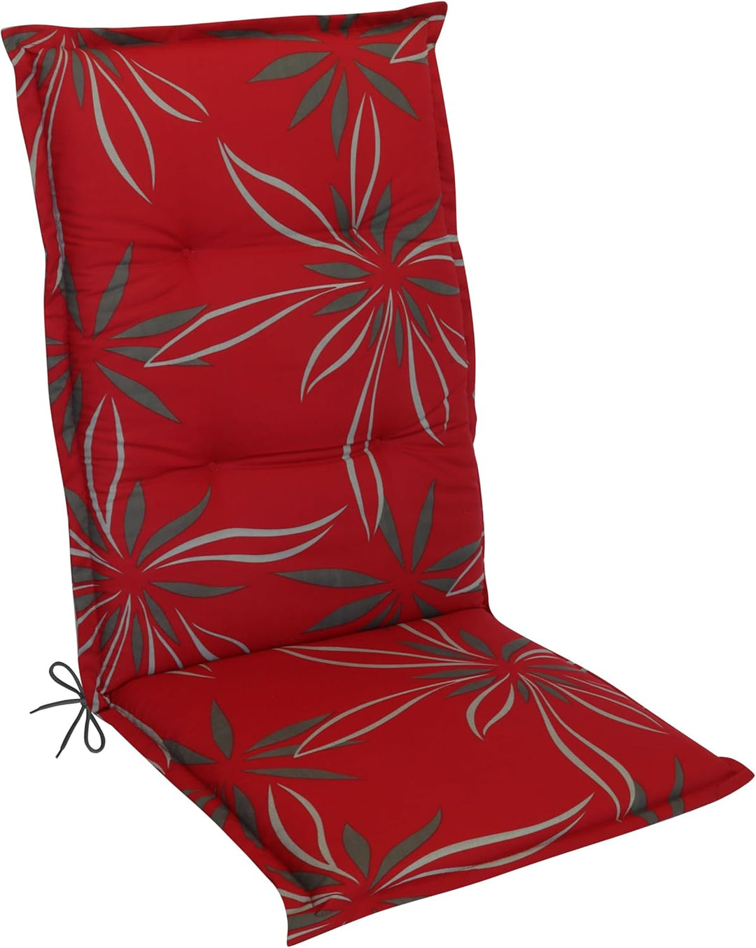 DILUMA Hochlehner Auflage Naxos für Gartenstühle 118x49 cm Blume Rot - 6 cm Starke Premium Stuhlaufl