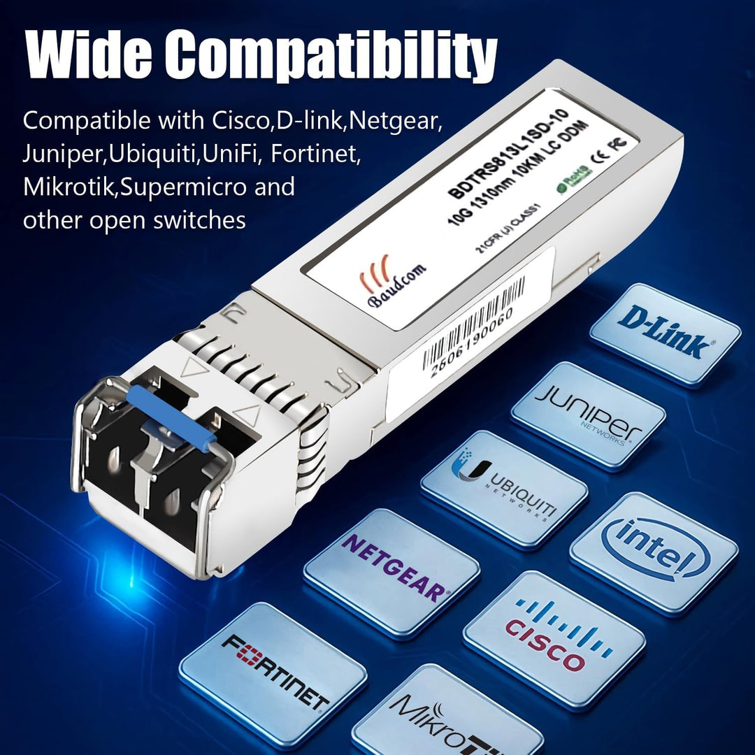 10GBASE-LR SFP+ Transceiver, 10KM, 10G SFP LR Single-Modul, kompatibel mit Cisco SFP-10G-LR MA-SFP-1