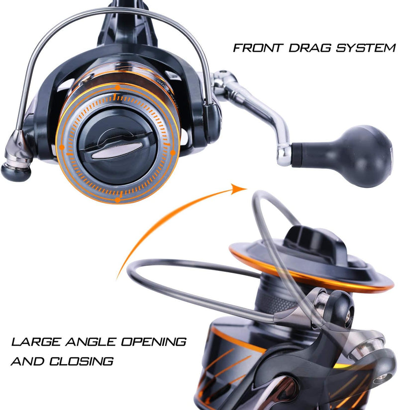 Sougayilang Karpfen Angelrolle 5 + 1 Abgeschirmt Edelstahl BB-Carbon Fiber Drag Freilaufrolle Karpfe