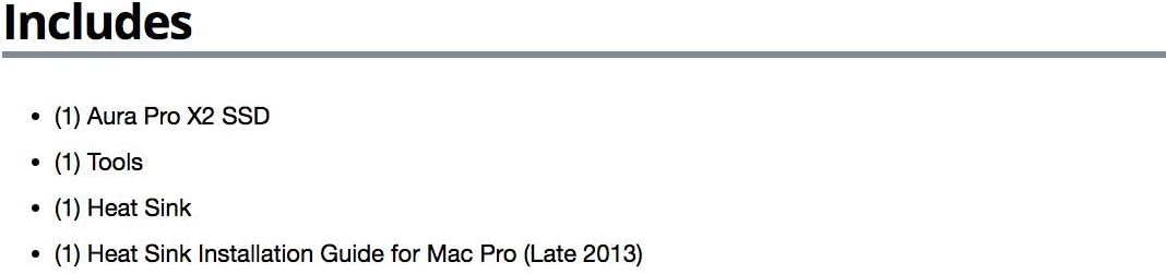 OWC - 480GB Aura Pro X2 - NVMe SSD für Mac Pro (Late 2013) 480 GB SSD Upgrade Kit, 480 GB SSD Upgrad