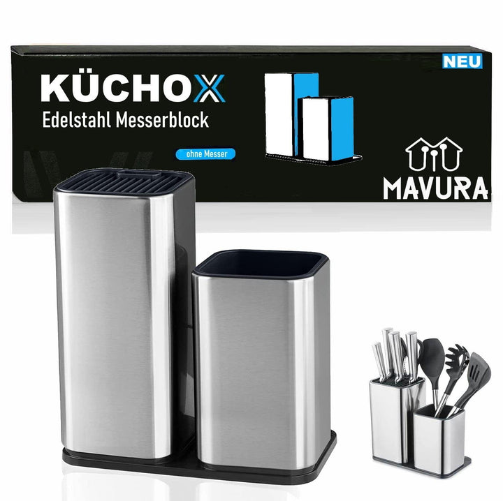 KÜCHOX 2in1 Edelstahl Messerblock Küchenmesser & Küchenhelfer