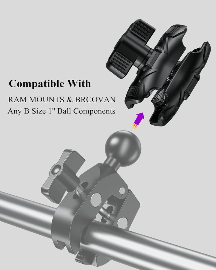 BRCOVAN 2St, Hochfester Verbundstoff Doppelsockelarm (Kurzer Arm) Kompatibel mit RAM Mounts B Grösse