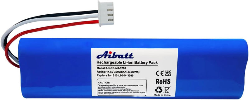 Aibatt 14.8V 3200mAh Li-Ion Akku, Ersatzakku für Ecovacs Deebot N8, Deebot N8+, Deebot N8 Pro, Deebo