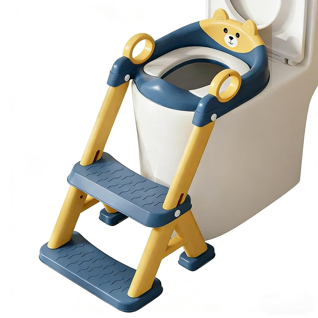 Toilettentrainer für Kinder für Jungen und Mädchen, 2 in 1 Kind Toilettensitz mit Treppe, Spritz und