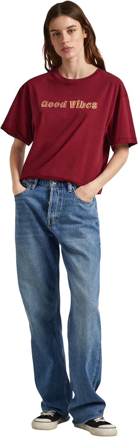 Pepe Jeans Damen Connie Sweatshirt XS Red (Burgundy), XS Red (Burgundy)