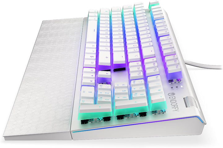 ENDORFY Omnis Pudding Onyx White Red, mechanische Gaming Tastatur, Kailh Red RGB, QWERTY, Pudding On