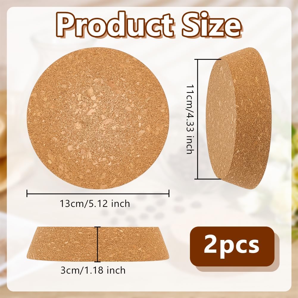 OLYCRAFT 2 Stück Grosse Korken 11~13cm Kork Flaschenverschlüsse Konische Korken Einmachglasdeckel Ko
