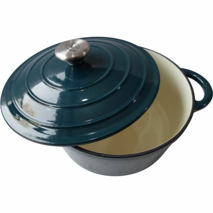 Baumalu - Runde Gusseisenbräter 24 cm - Farbton Blau-Grün - Geeignet für alle Herdarten, einschliess