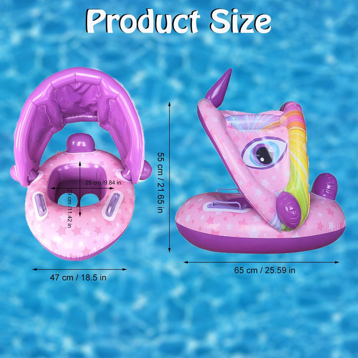 Aufblasbarer Schwimmring, Baby Pool Schwimmring, Schwimmring Baby mit Abnehmbarem Sonnendach, Baby S