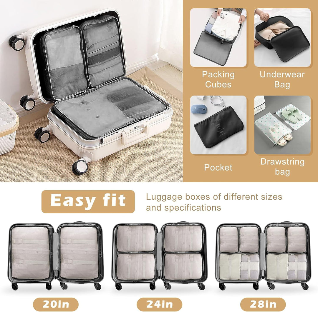 Koffer Organizer Set 13-teilig, Wasserdicht Packing Cubes, Multifunktionale Travel Packwürfel, Koffe