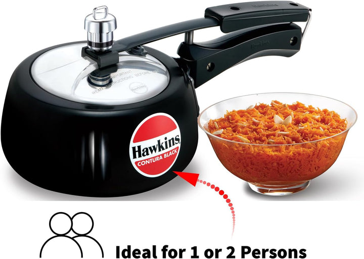 HAWKINS CB15 harteloxierter Schnellkochtopf, aluminium, 1.5 liters, Contura Schwarz 1.5-Liter, 1.5-L