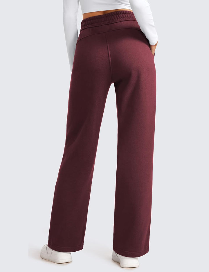 CRZ YOGA Damen Jogginghose Gefütterte Baumwolle Joggers Soft Freizeithose Winter Lounge Hosen mit Ta