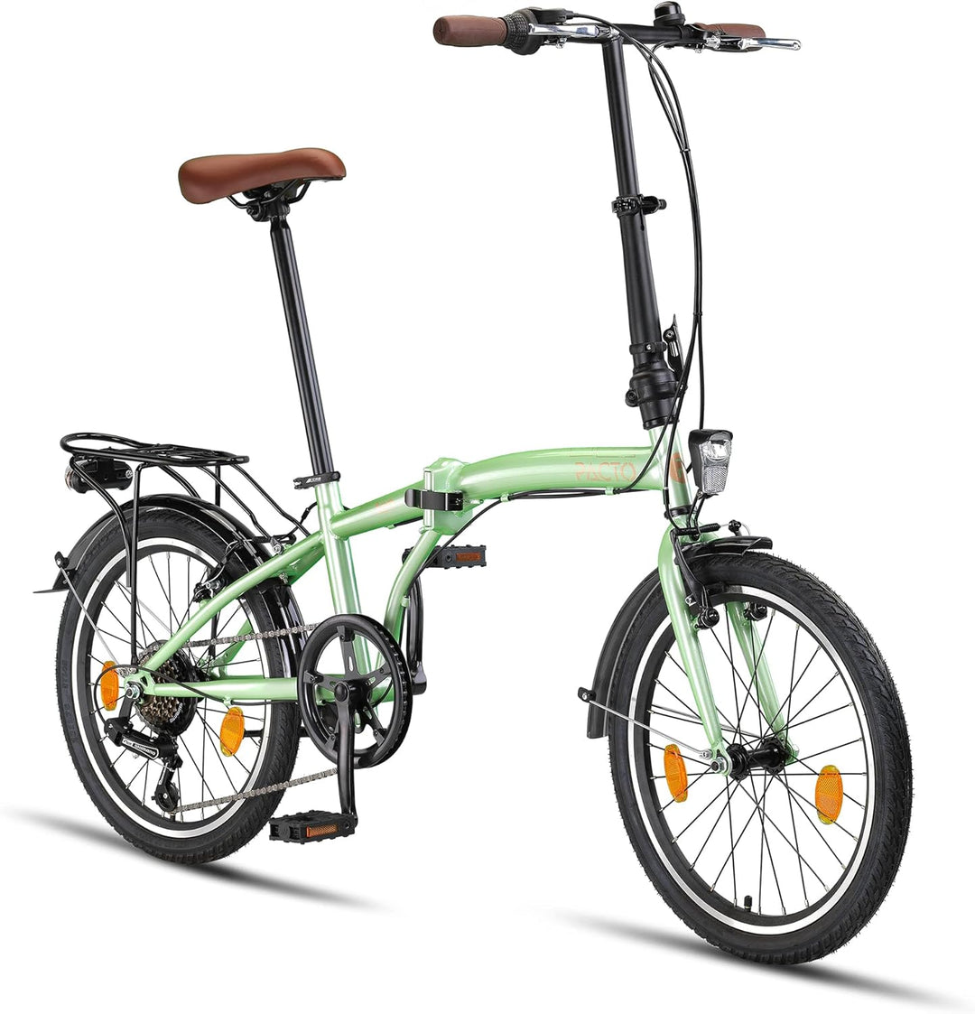 PACTO Ten Klapprad 20 Zoll mit Schnelles Faltsystem (10 Sek), Stahlrahmen, Leichtgewicht (16KG), Shi