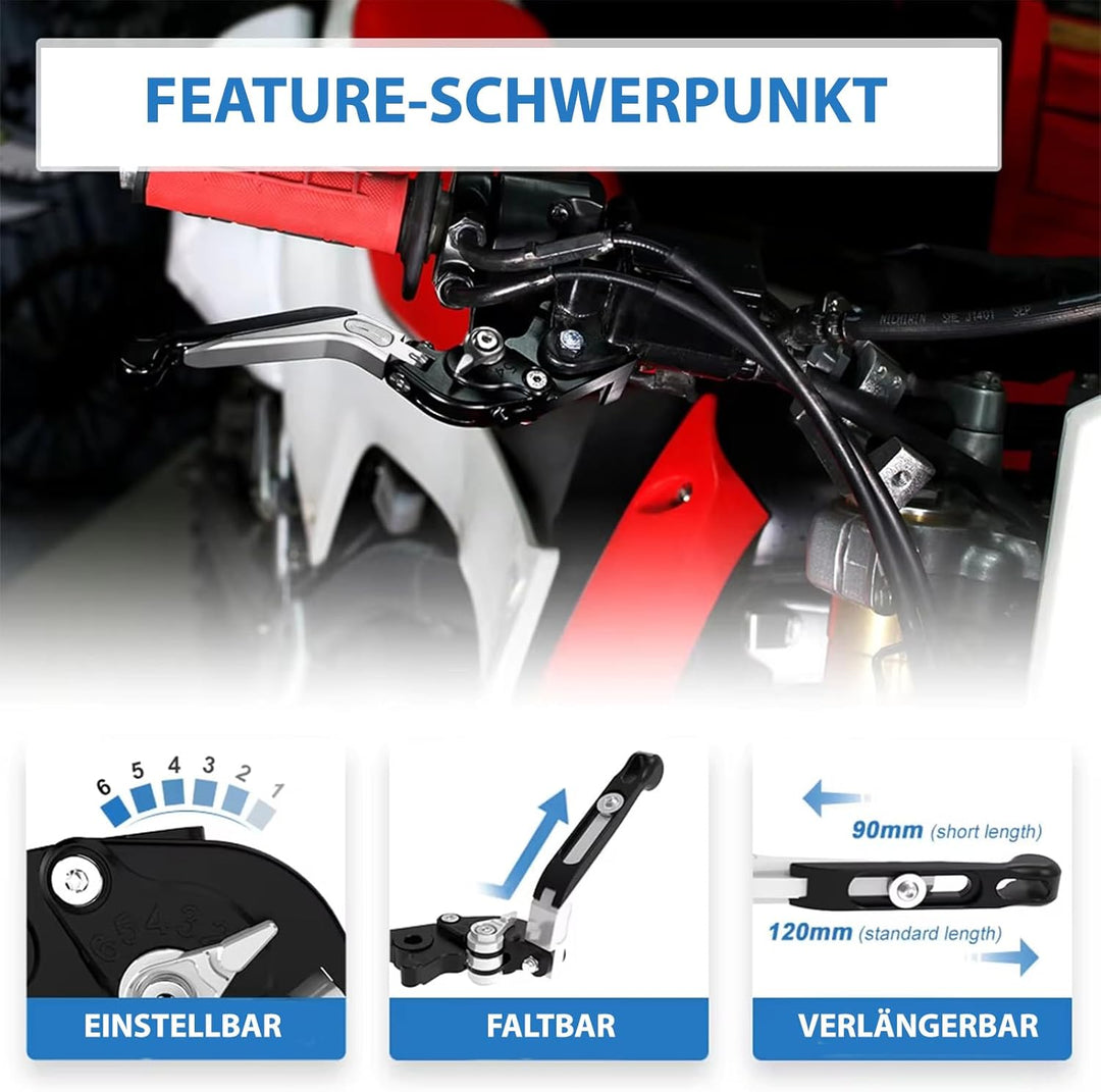 ZHUOWU Einstellbar Motorrad Kupplung und Bremshebel CNC Klappbar Ausziehbar Für Z900 Ninja 650R ER6-