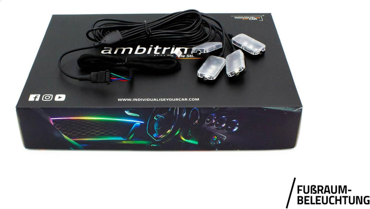 ambitrim® Digital PRO RGB RGBIC Full LED Ambientebeleuchtung | Neuheit 2023 mit 2-Zonen Steuerung &
