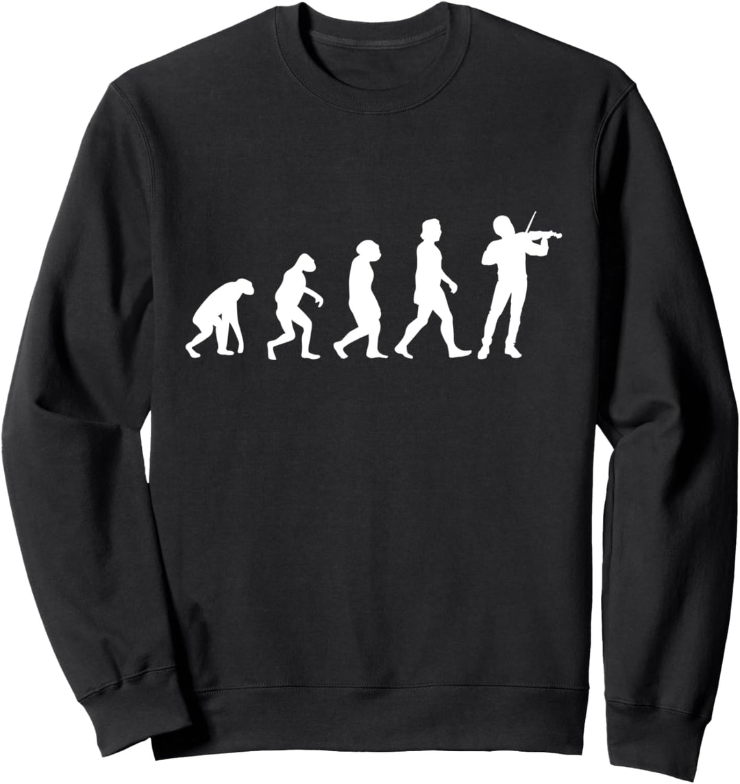 Geige Evolution Violine Geigenspieler Sweatshirt