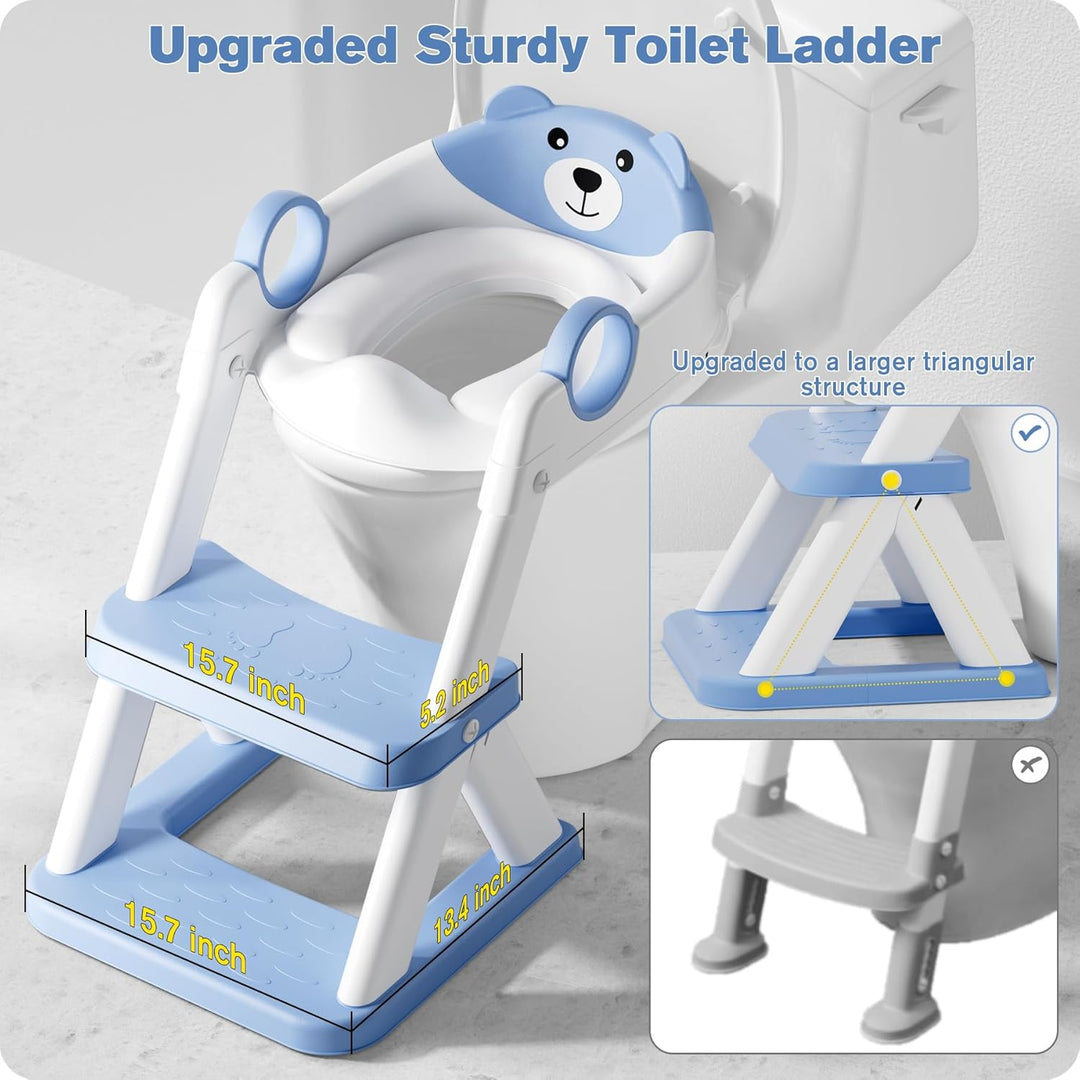 Toilettenleiter für Kinder, Upgraded Kindertoilette für Jungen und Mädchen, 2 in 1 Kind Toilettensit
