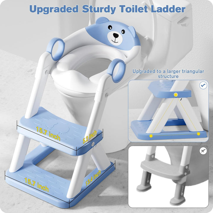 Toilettenleiter für Kinder, Upgraded Kindertoilette für Jungen und Mädchen, 2 in 1 Kind Toilettensit