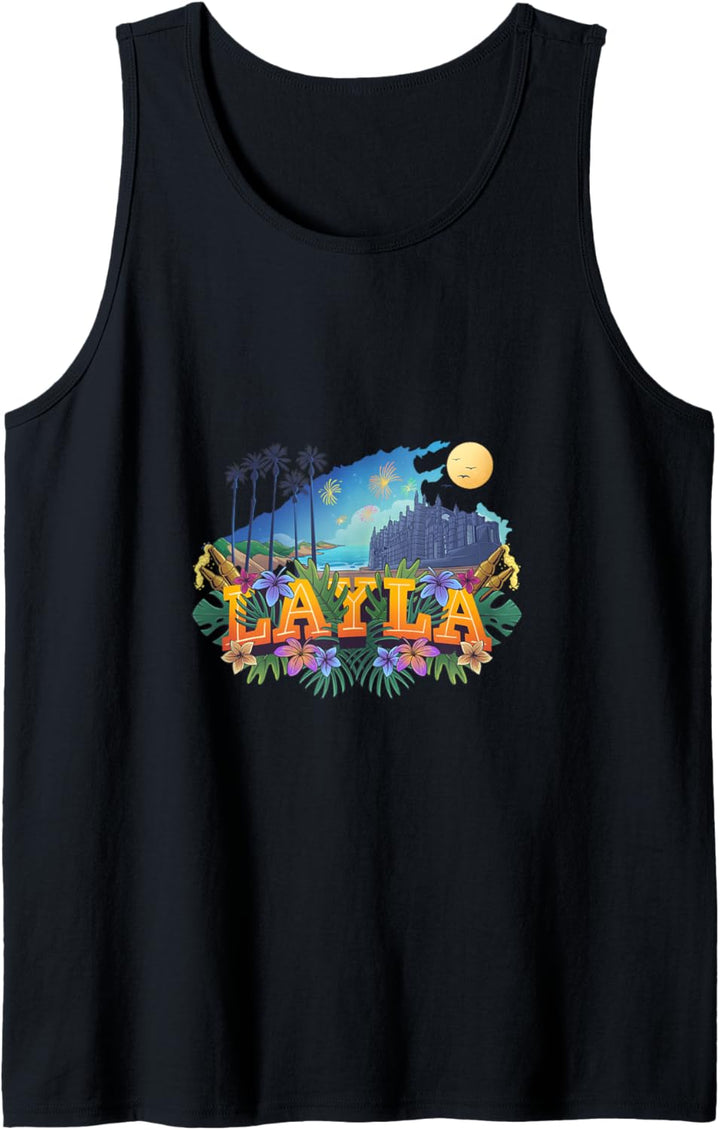 Layla Mallorca Party Song BallerMAN Strand Fan Tank Top