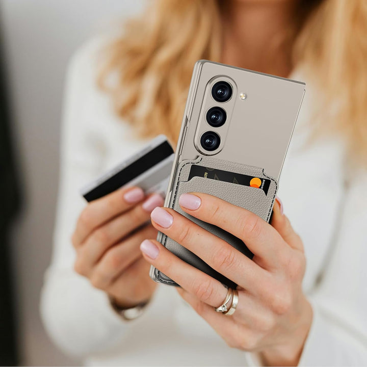 Miimall Kompatibel mit Samsung Galaxy Z Fold 6 Hülle mit Displayschutz, Magnetische Kartenhalter Wal