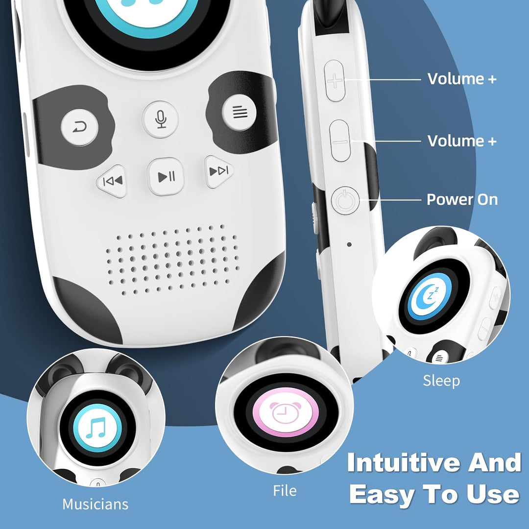 64GB MP3 Player Kinder Bluetooth 5.3, integrierte 18-Schlafmusik, Lautsprecher, One-Touch-Aufnahme,