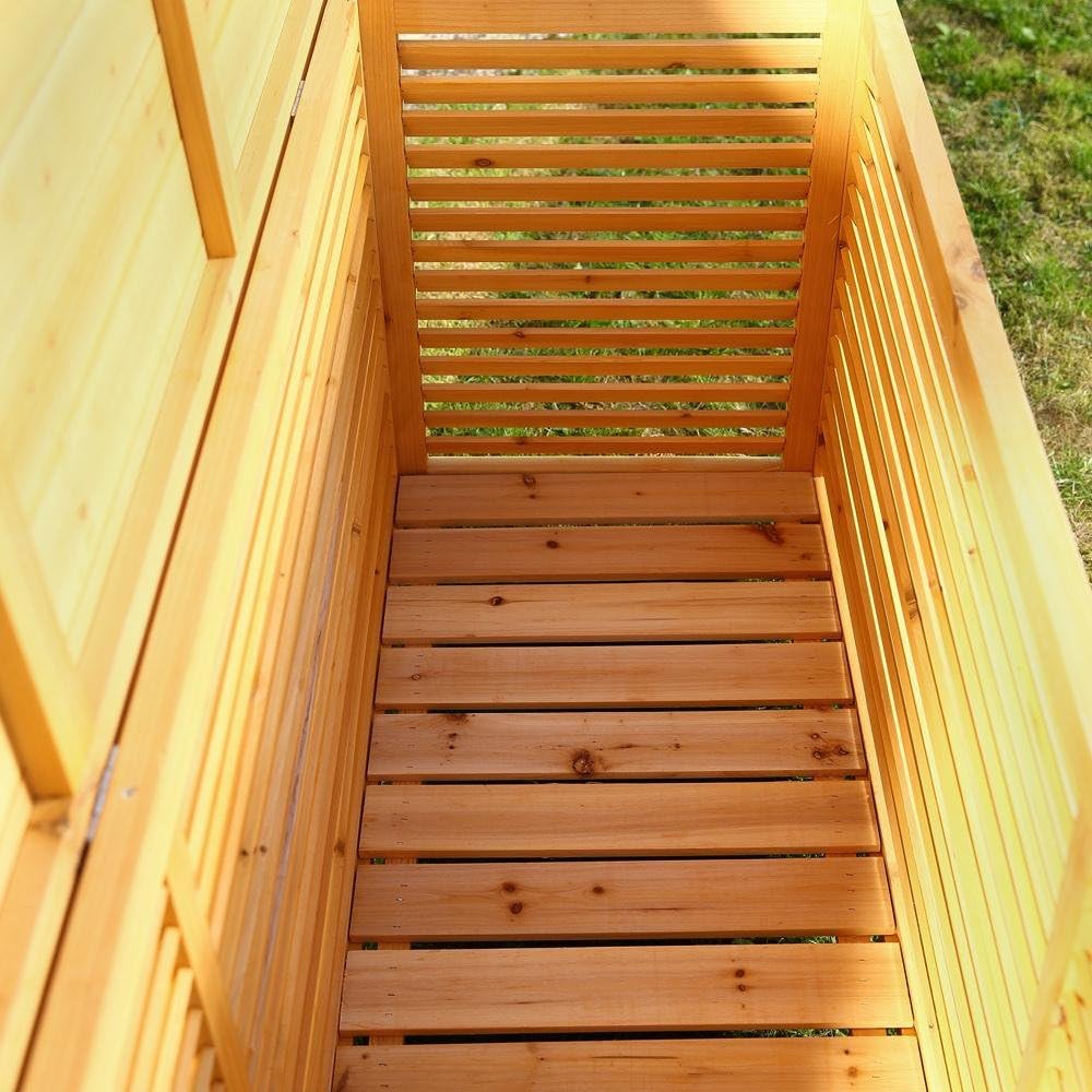 Melko Auflagenbox Kissenbox Gartenbox Gartentruhe aus Holz mit klappbarem Deckel, regenfest, 170 x 5