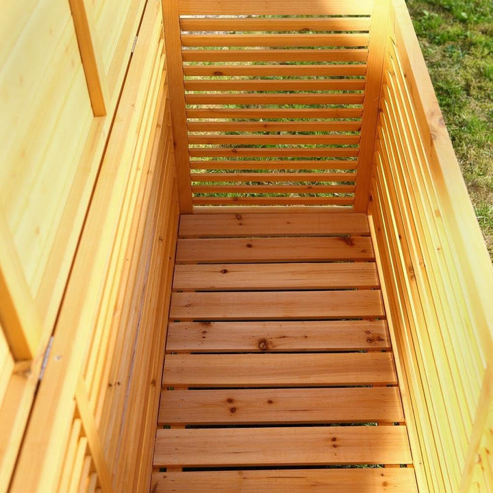 Melko Auflagenbox Kissenbox Gartenbox Gartentruhe aus Holz mit klappbarem Deckel, regenfest, 170 x 5