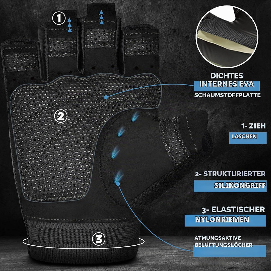 RDX Fitness Handschuhe Herren Damen, Trainingshandschuhe Krafttraining Anti-Rutsch Gewichtheber Hand