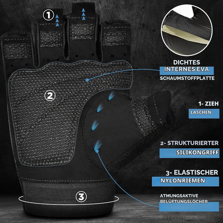 RDX Fitness Handschuhe Herren Damen, Trainingshandschuhe Krafttraining Anti-Rutsch Gewichtheber Hand