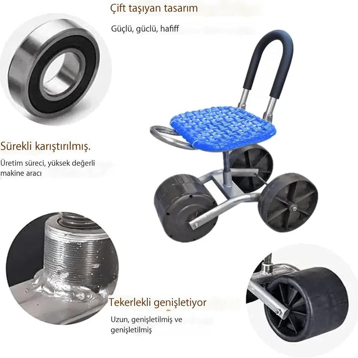 Gartenhocker Für Gartenarbeit, 360 Grad Drehbar Rollsitz Für Gartenarbeit, Gartenwagen Rollsitz, Gar