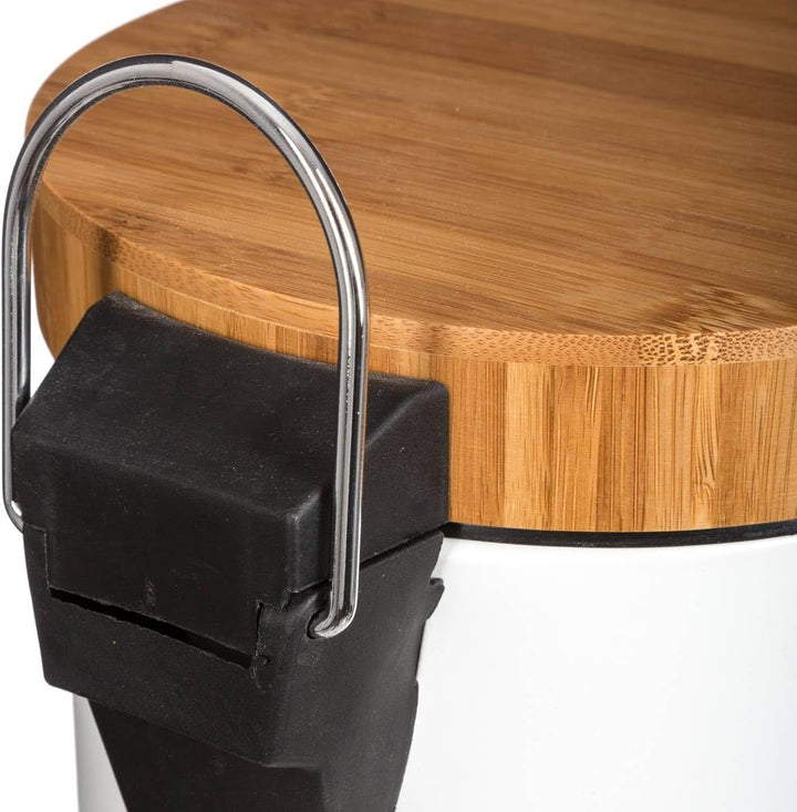 5five - mülleimer mit bambusdeckel 3l naturéo weiss