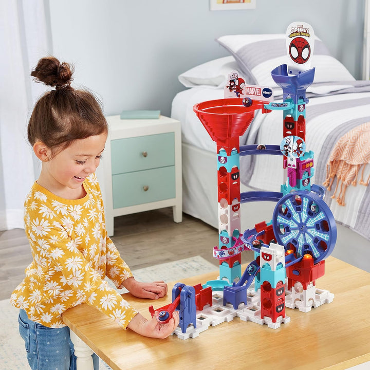 VTech Marble Rush - Spidey Super Spin Challenge SP300 E – Interaktive Murmelbahn mit spannenden Bahn