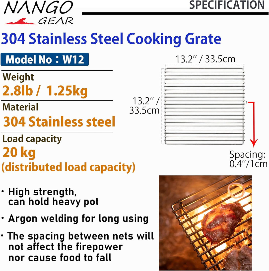 NANGOGEAR 304 Edelstahl 33 Zoll Grillrost Grillrost W12
