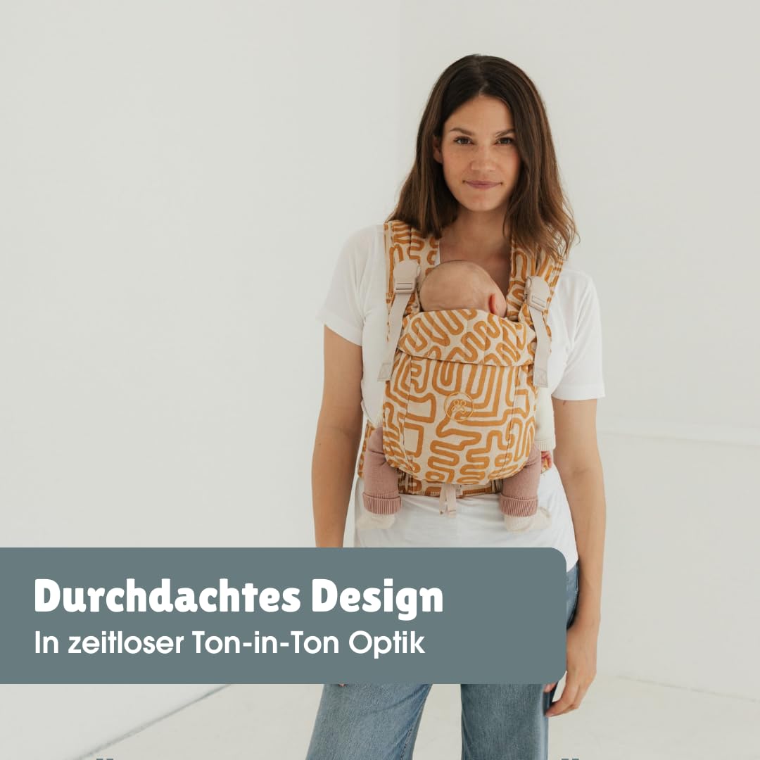 emma & noah Premium Babytrage – mitwachsend 3,5–15kg, ergonomisch, leise Magnetverschlüsse, gepolste