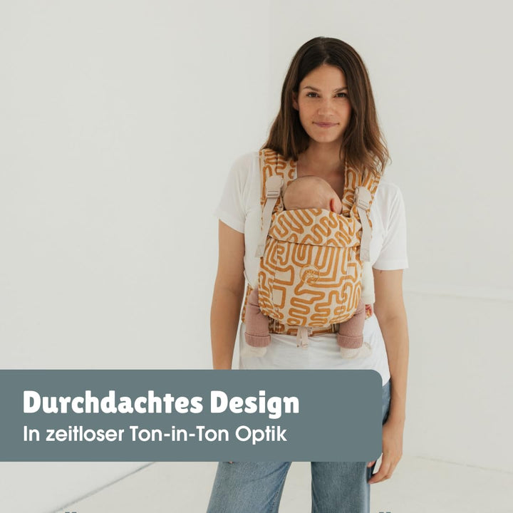 emma & noah Premium Babytrage – mitwachsend 3,5–15kg, ergonomisch, leise Magnetverschlüsse, gepolste