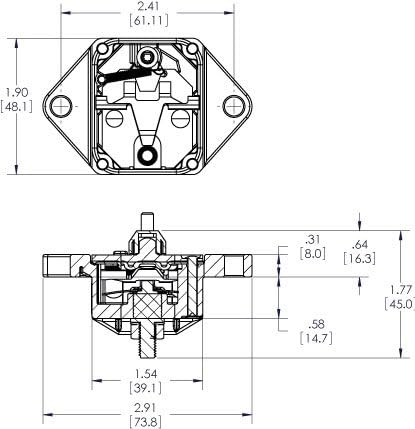Blue Sea Systems 7035 187 Serie 25 A Gleichstrom Serie 285, Schalttafelmontage, 25 A Gleichstrom Ser