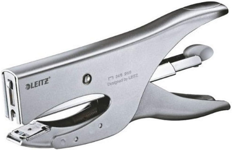 Leitz Heftzange, Für 40 Blatt, Ergonomisches Design aus Metall, Für Heftklammern P3 (24/6, 26/6) ode