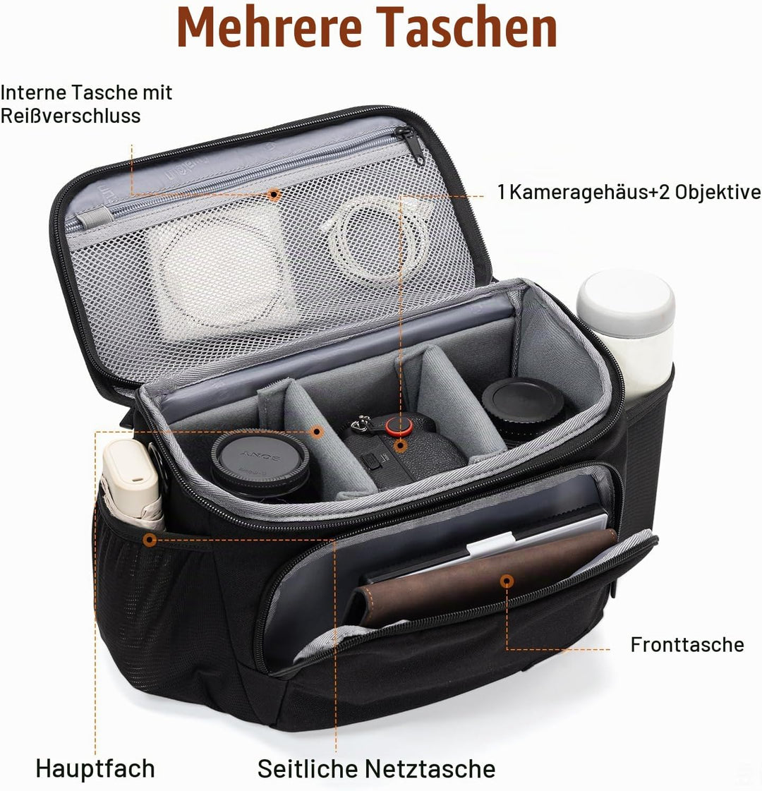 Cwatcun Kameratasche Spiegelreflex Kamera Tasche, wasserdichte Fototasche für Spiegelreflexkameras f