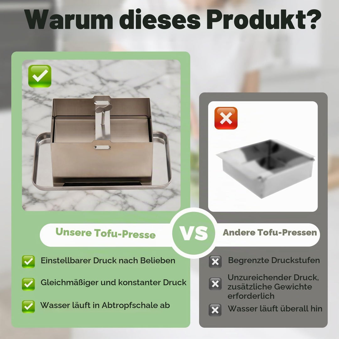 Tofupresse aus Edelstahl, Tofu-Presser, schnelle und effiziente Wasserentfernung für festen Tofu, le
