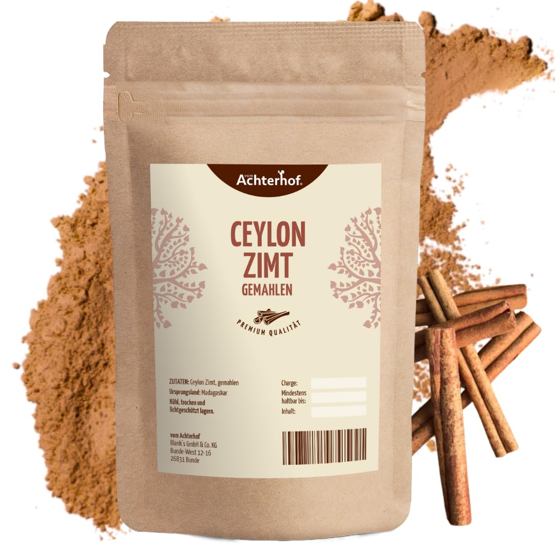 Ceylon Zimt gemahlen (1kg) mit wenig Cumarin in premium Qualität | 100% ECHTES Ceylon Zimt-Pulver 1