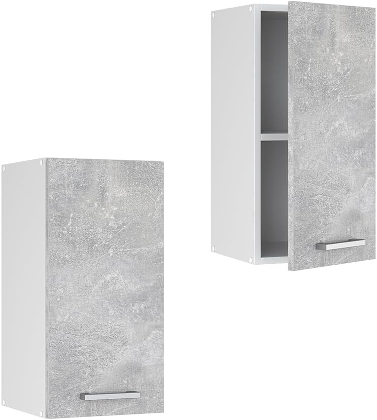 Vicco Hängeschrank R-Line, Beton/Weiss, 40 cm Beton Hängeschrank 40cm, Beton Hängeschrank 40cm