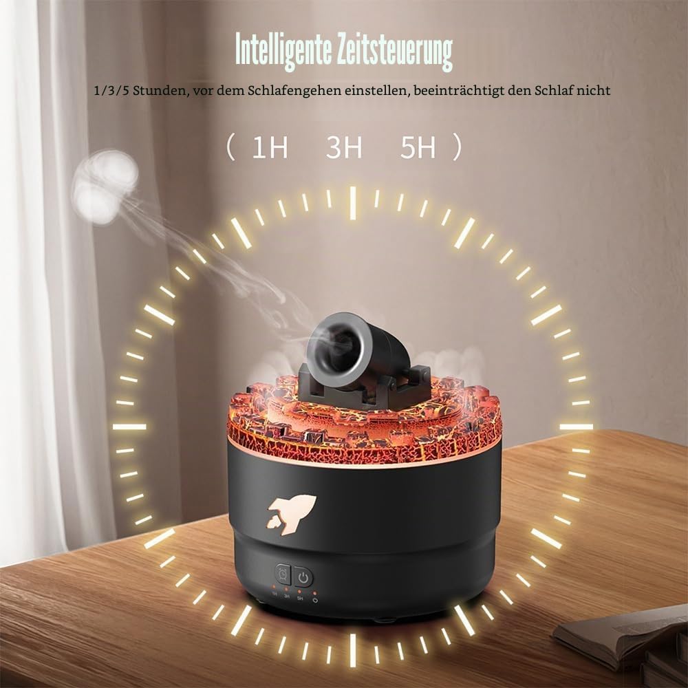 Aroma Luftbefeuchter mit LED Kanonen, Simulation Eines Vulkannebels, Persönlicher Kleine Luftbefeuch