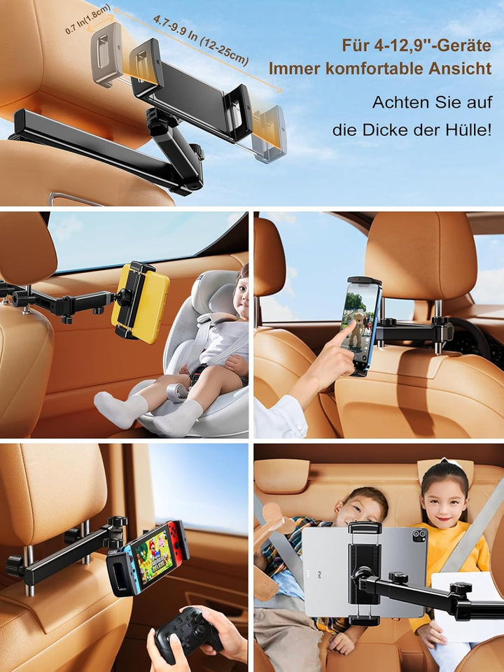 NIFBANG Tablet Halterung Auto, Ausziehbare Halterung Auto für ipad, Tablet Autohalterung für iPad iP
