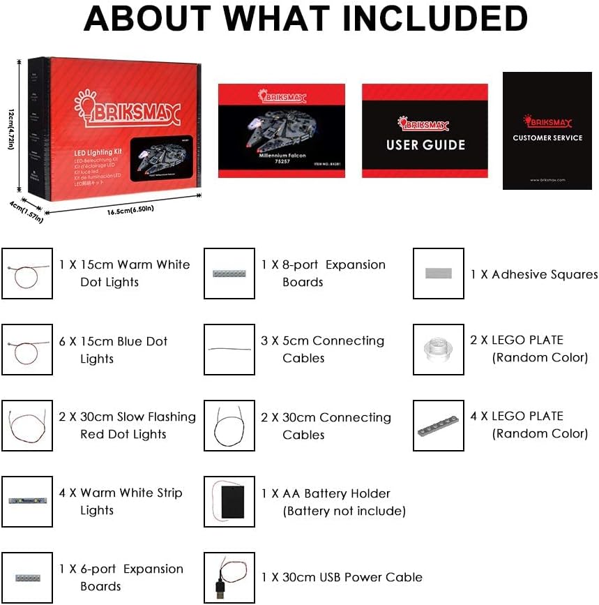 BRIKSMAX Led Beleuchtungsset für Lego Star Wars Millennium Falcon,Kompatibel Mit Lego 75257 Baustein