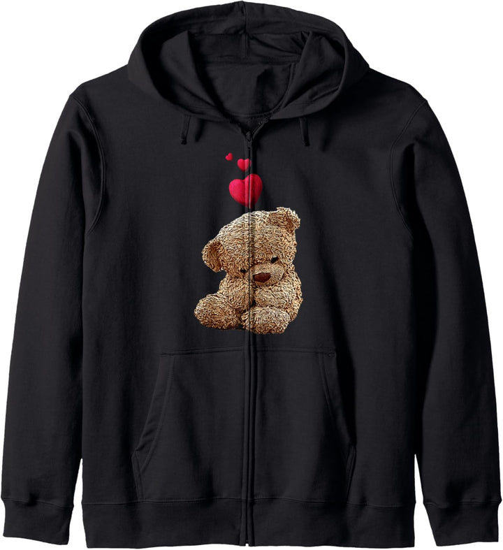 Shirt mit Teddybär und Herz Teddy Bär Kapuzenjacke